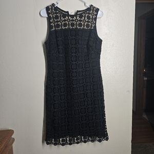 Ralph Lauren Black Lace Midi Dress